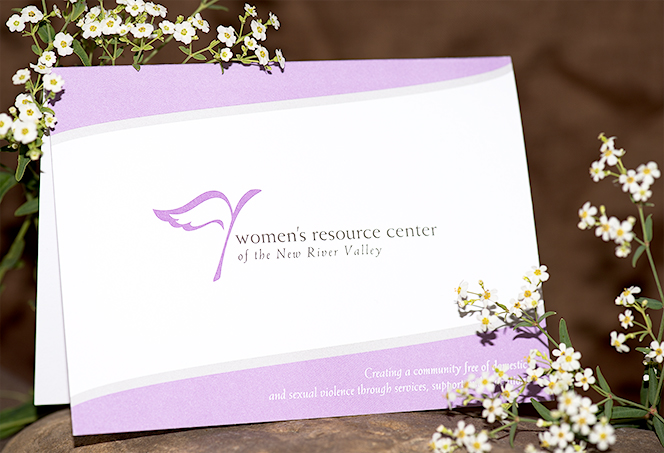 A card from the Women's Resource Center of the NRV for donations generated through the Angeliki horse necklace