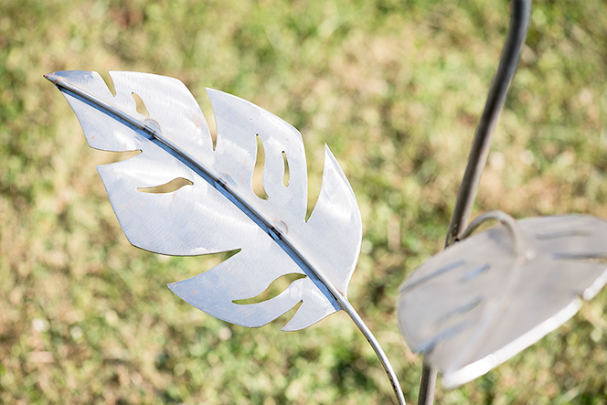 Welded floral leaves