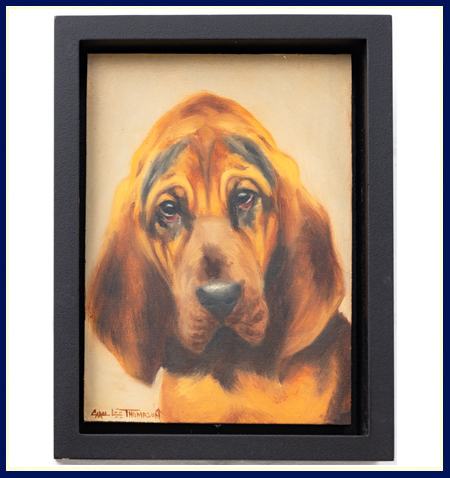 Original Oil Painting of a Hound Dog by Carol Lee Thompson