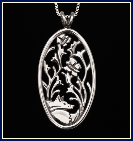sterling silver fox necklace handmade by Jeni Benos