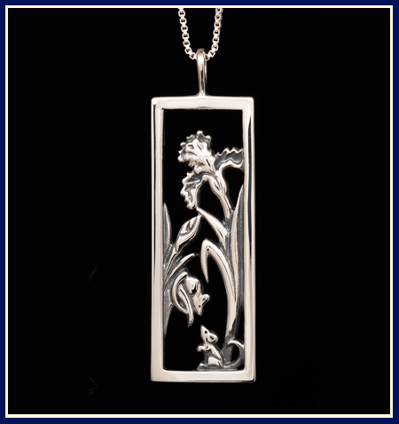 Iris Flowers with Mice Necklace, Blossoming Affection