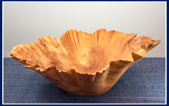 Bruce Fransen hand sculpted bowl in birds eye elm