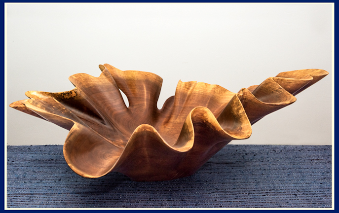 Walnut Bowl by master woodworker Bruce Fransen with wavy edge