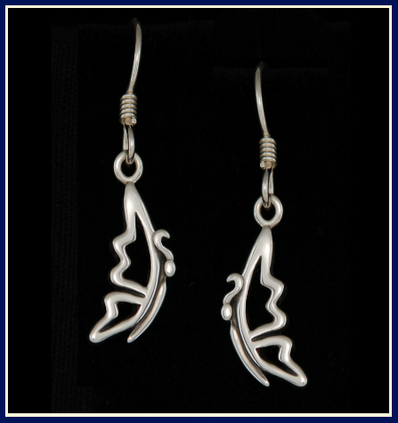 Serena , Sterling Silver Butterfly Earrings