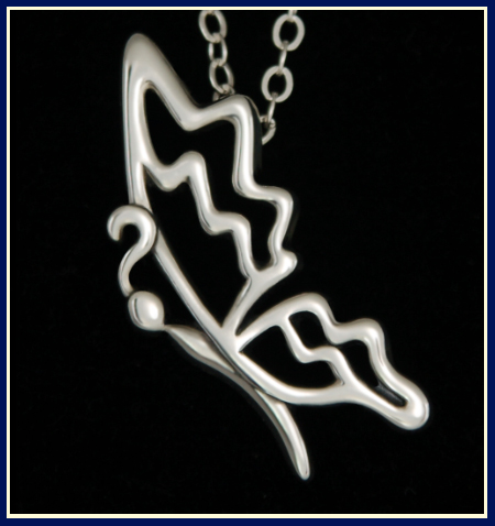 butterfly necklace in silver