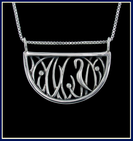 Treasures of the Marsh , Silver Crane Necklace