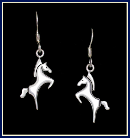 Leo Rearing Horse Earrings 