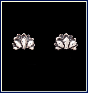 lotus stud earrings in sterling silver 