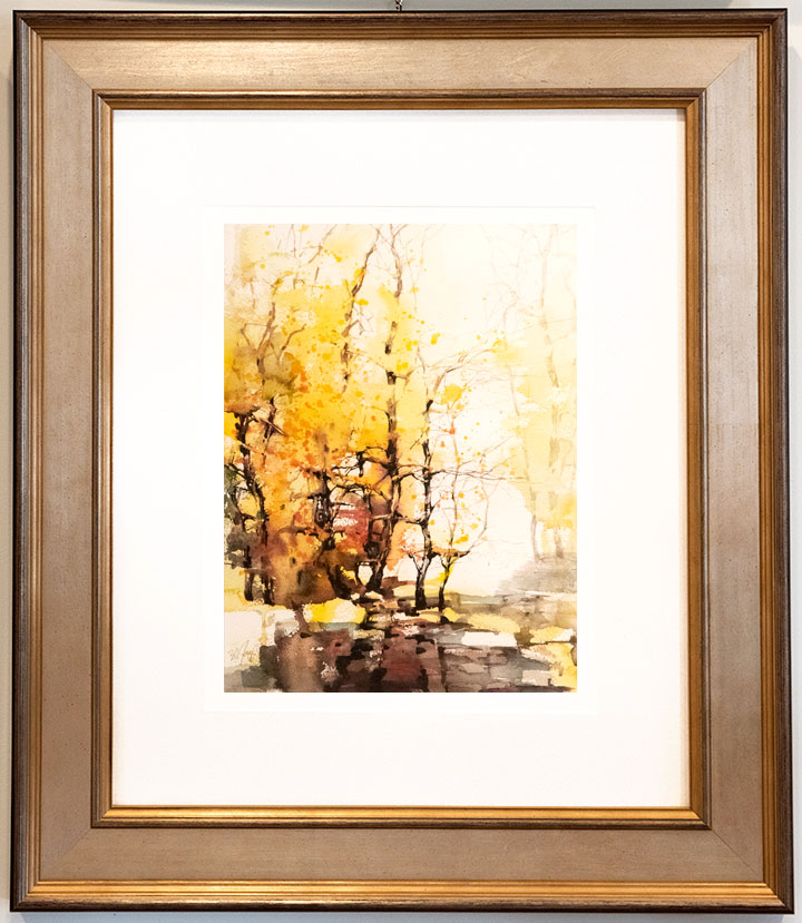 A pair of original watercolor paintings by ZL Feng framed