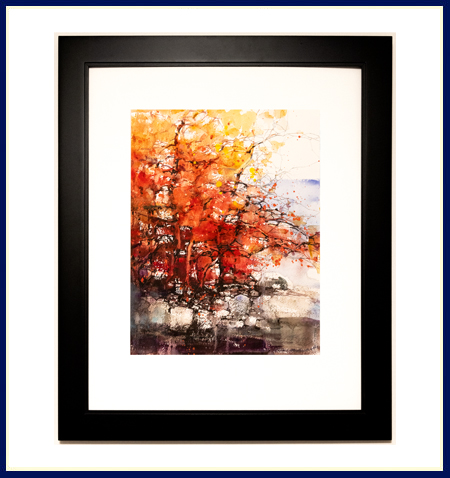 A pair of original watercolor paintings by ZL Feng framed
